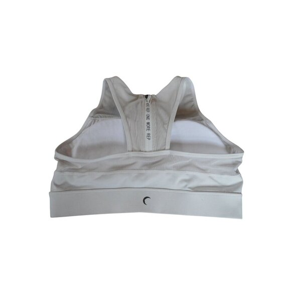 ZYIA Active Off White Mesh Zip Up Back Sports Bra Womens XL Activewear Gym Wear - Picture 4 of 5